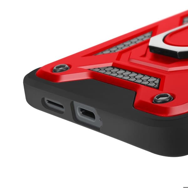 Coque för Samsung S25 Edge Ring Stöd med Kameraskydd Mayaxess Röd