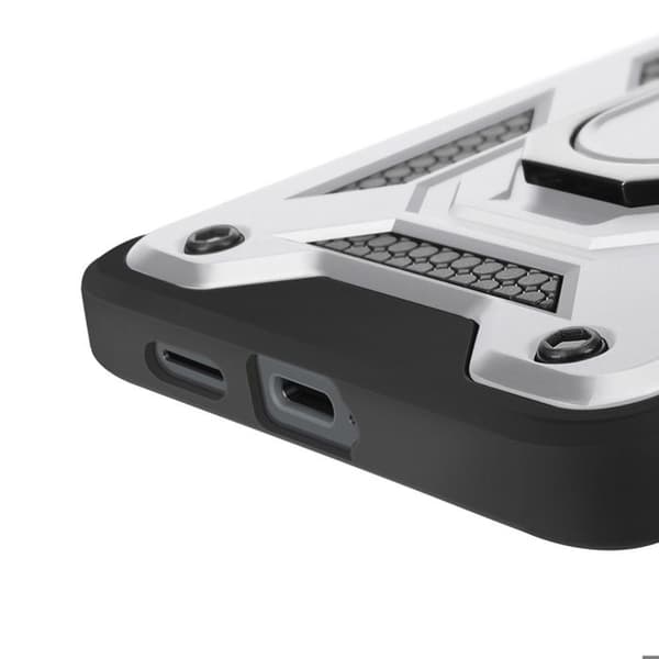 Coque för Samsung S25 Edge Ringstöd med Kameraskydd Mayaxess Silver