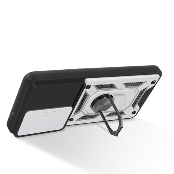 Coque för Samsung S25 Edge Ringstöd med Kameraskydd Mayaxess Silver