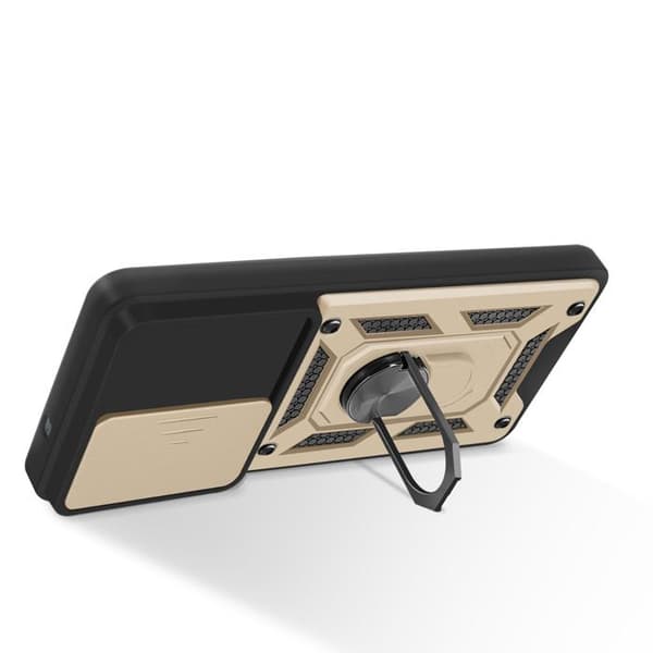 Coque för Samsung S25 Edge Ring Stöd med Kameraskydd Mayaxess Guld