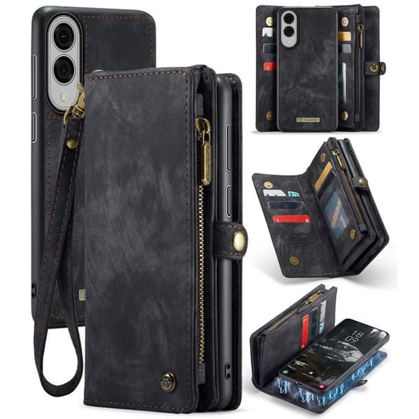 CaseMe puhelimenkotelo 008 8-kortti Samsung Galaxy S25 Edge - Musta/harmaa