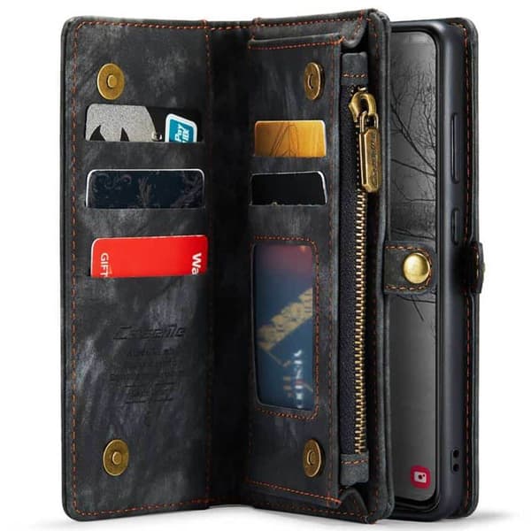 CaseMe puhelimenkotelo 008 8-kortti Samsung Galaxy S25 Edge - Musta/harmaa