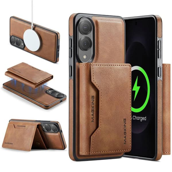DG-Ming Magking K2 2in1 kotelo Samsung Galaxy S25 Edge - Ruskea