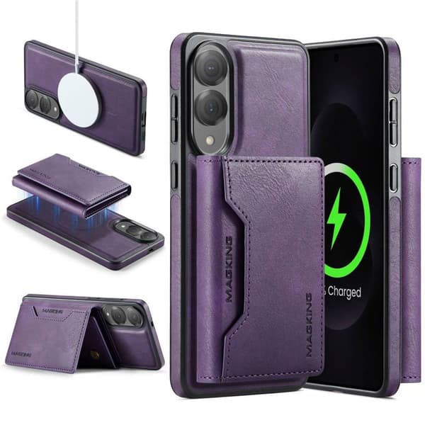 DG-Ming Magking K2 2in1 kotelo Samsung Galaxy S25 Edge - Violetti