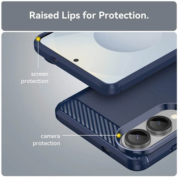 Børstet silikondeksel Samsung Galaxy S25 Edge - Blå
