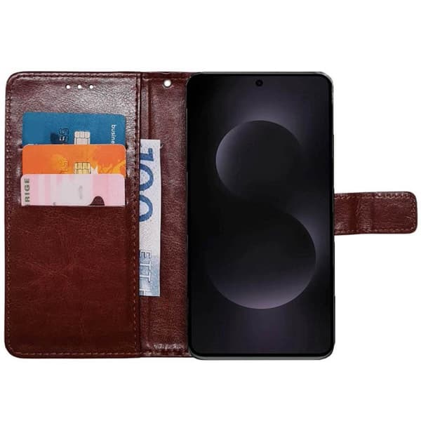 Wallet cover 3-kort Samsung Galaxy S25 Edge - Brun
