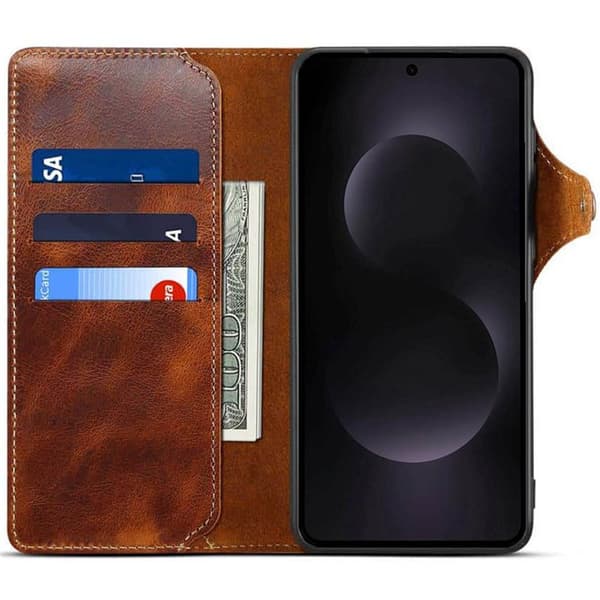 Denior mobilcover læder Samsung Galaxy S25 Edge - Brun