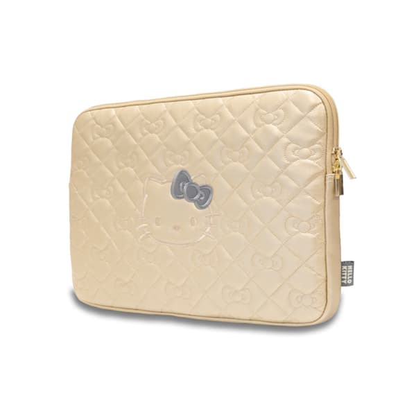 Hello Kitty Zip PU Quilted Bows Sleeve - Notebook case 13" / 14" (gold)