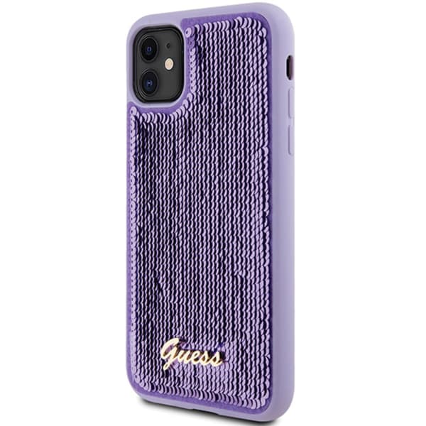 Guess Sequin Script Metal - iPhone 11-fodral (lila)