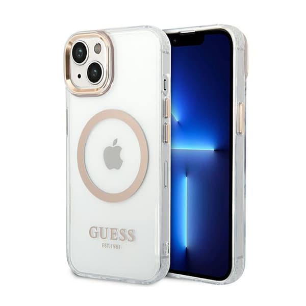 Guess Metal Outline MagSafe - Cover til iPhone 14 (Klar)