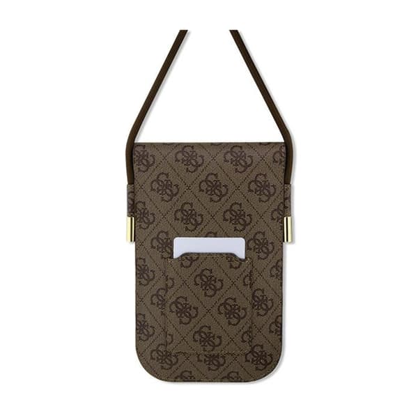 Guess 4G Metal Script Logo - Handbag crossbody for phone (brown)