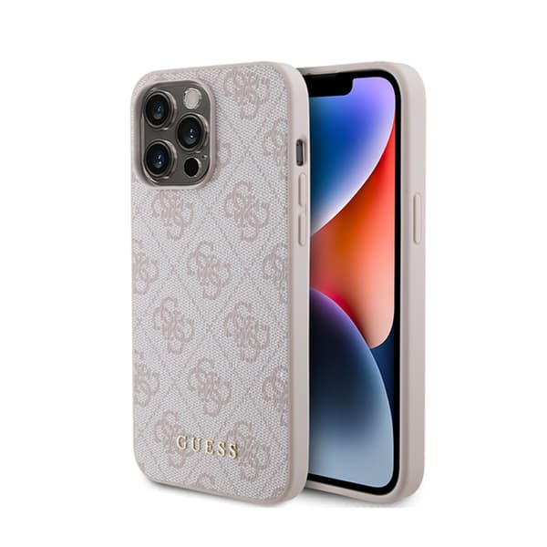 Guess4GMetalGoldLogo-EtuitiliPhone15ProMax(Pink)