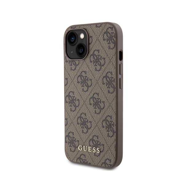 Guess4GMetalGoldLogo-koteloiPhone15:lle(ruskea)