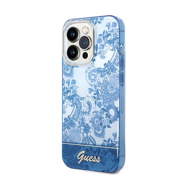 GuessPorcelainCollection-koteloiPhone14Prolle(sininen)