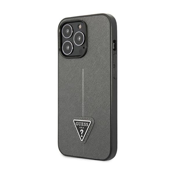 GuessSaffianoTriangleLogoCover-CovertiliPhone14Pro(sølv)