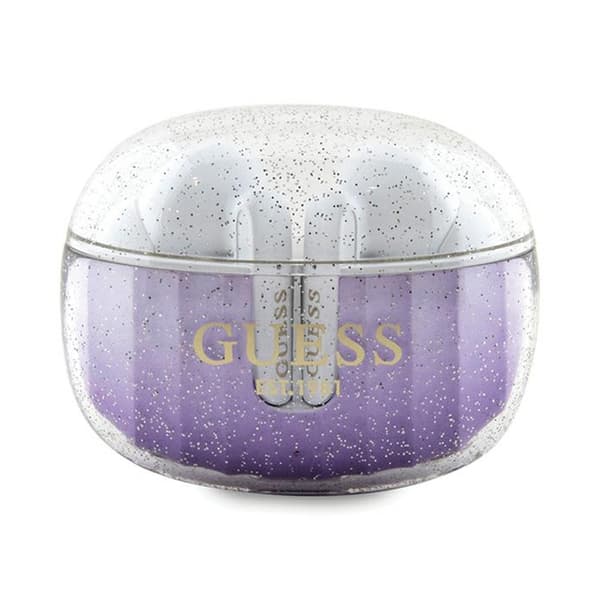 GuessGlitterGradient-TWSBluetoothheadphones+chargingcase(purple)