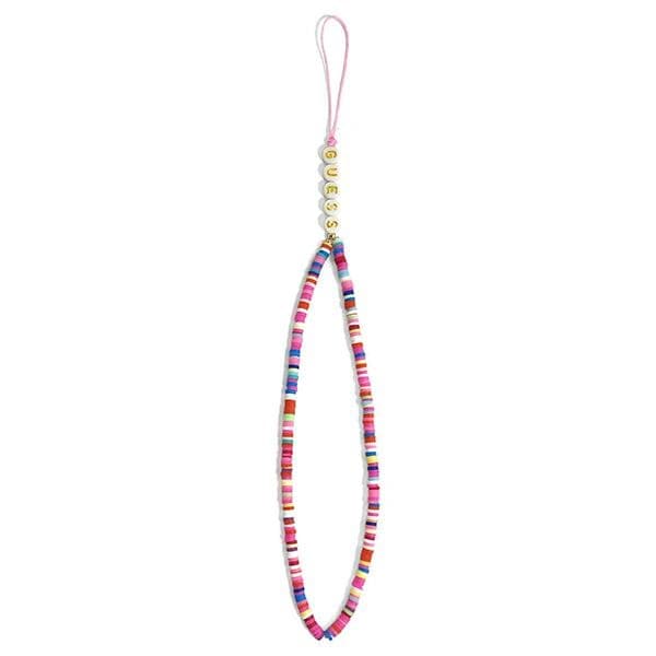 Guess Phone Strap Beads Heishi Multicolor Pink