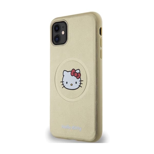 HelloKittyLäderKittyHeadMagSafe-iPhone11fodral(guld)