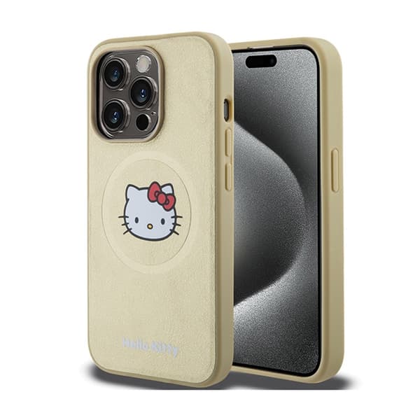 HelloKittyLæderKittyHeadMagSafe-CoveriPhone13ProMax(Guld)