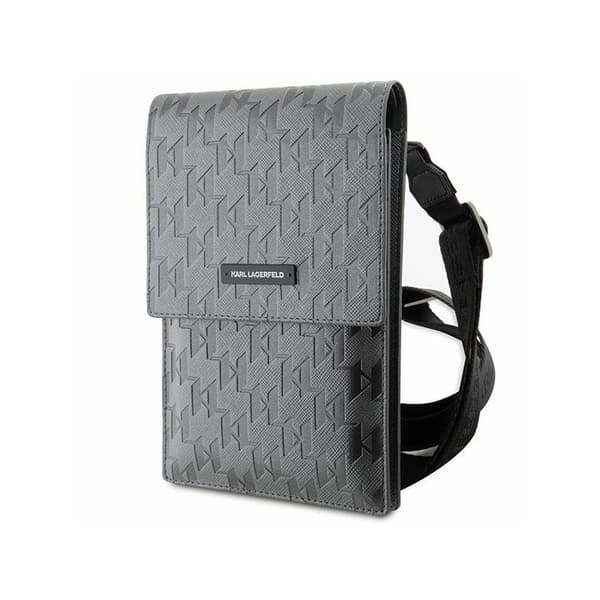 KarlLagerfeldSaffianoMongramPlaque-Smartphoneochtillbehörsväska(silver)