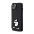 Pikkukuva 2 / 2: KarlLagerfeldSiliconeChoupetteMetalPin-iPhone15Plus-kotelo(musta)