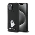 Pikkukuva 1 / 2: KarlLagerfeldSiliconeChoupetteMetalPin-iPhone15Plus-kotelo(musta)
