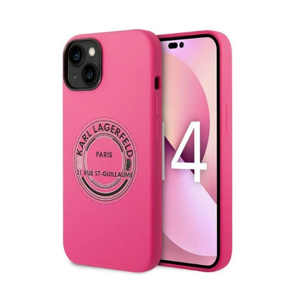 KarlLagerfeldSilikoneRSG-EtuitiliPhone14Plus(Pink)