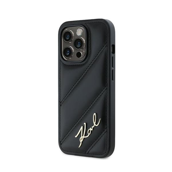 KarlLagerfeldDiagonalQuiltedScript-CaseforiPhone13ProMax(Black)