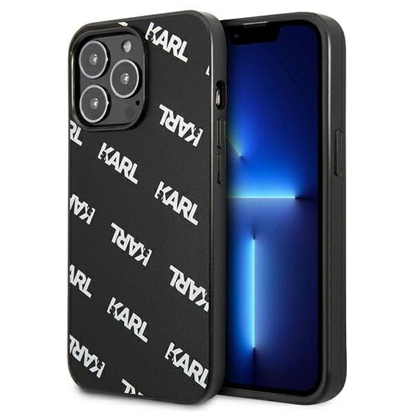 KarlLagerfeldAllover-suojakuoriiPhone13Prolle(musta)