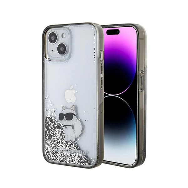 KarlLagerfeldLiquidGlitterChoupette-iPhone15-fodral(transparent)