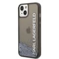 Miniatyrbillede 1 af 2: Karl Lagerfeld Liquid Glitter Translucent Elongated Logo Case - Case for iPhone 14 Plus (Black)