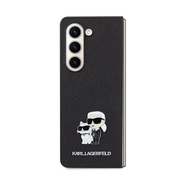 Karl Lagerfeld NFT Saffiano Karl & Choupette Pin - Samsung Galaxy Z Fold 5 Fodral (svart)