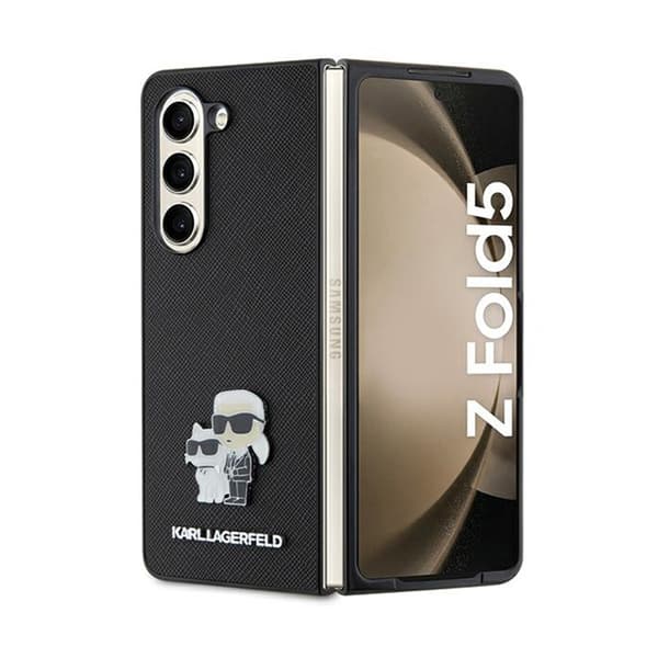 Karl Lagerfeld NFT Saffiano Karl & Choupette Pin - Samsung Galaxy Z Fold 5 Fodral (svart)