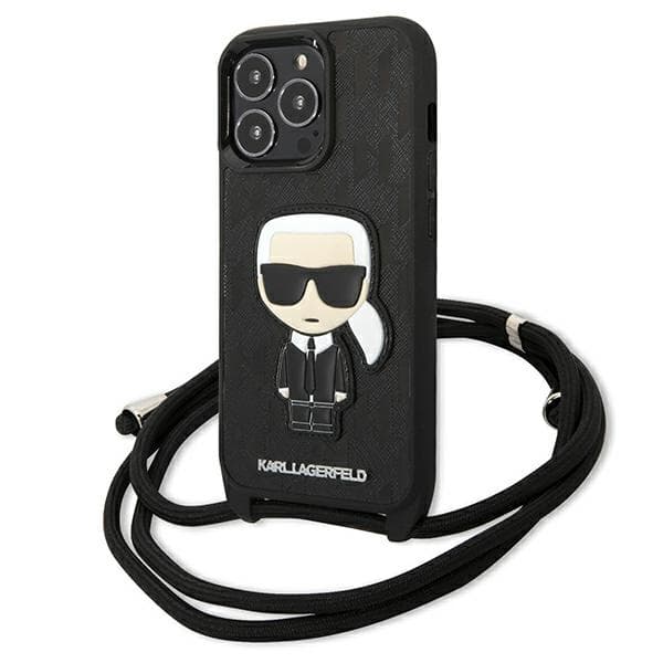 KarlLagerfeldLæderMonogramPatchogCordIconik-CovertiliPhone13Pro