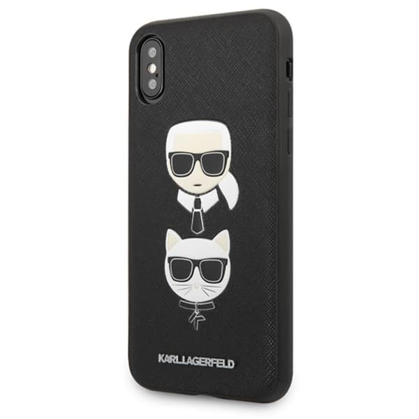 KarlLagerfeldSaffianoKarl&ChoupetteHeads-koteloiPhoneXs/X:lle(musta)