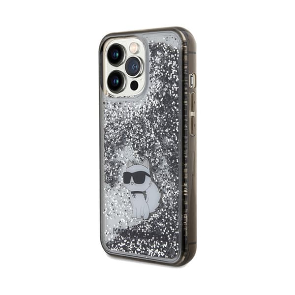 KarlLagerfeldLiquidGlitterChoupette-iPhone13Proetui(gennemsigtig)