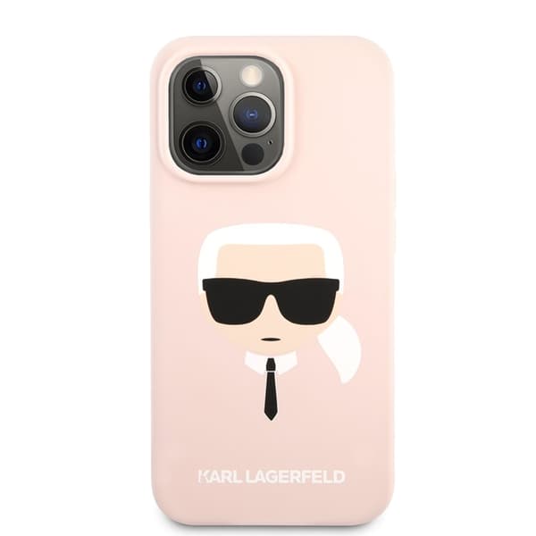 KarlLagerfeldSilikoneIkonikKarlsHead-EtuitiliPhone13ProMax(Pink)