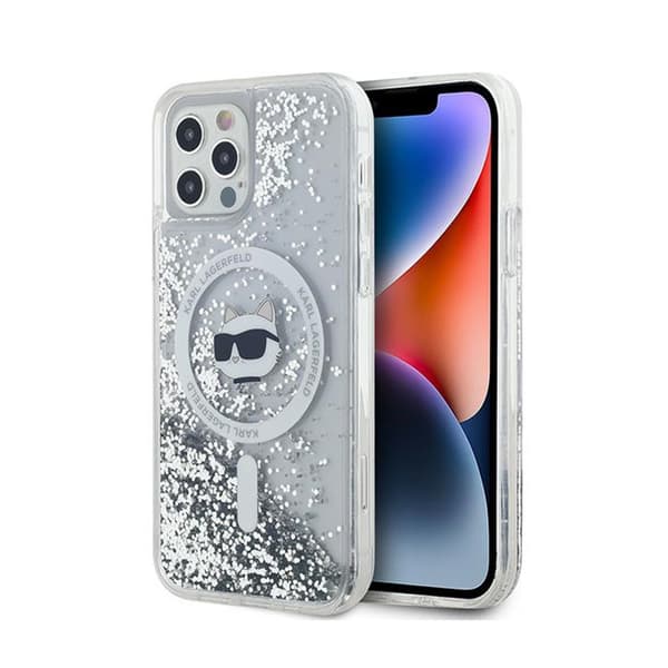 KarlLagerfeldLiquidGlitterChoupetteHeadMagSafe-iPhone12/iPhone12ProCase(Transparent)