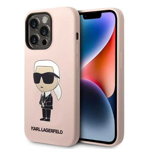 KarlLagerfeldSilikoneNFTIkonikMagSafe-EtuitiliPhone14Pro(Pink)