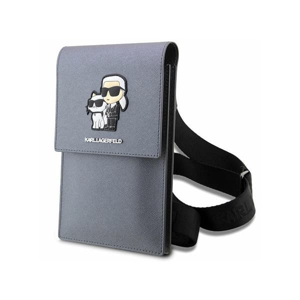 KarlLagerfeldSaffianoNFTKarl&Choupette-Väskaförsmartphoneochaccessoarer(silver)