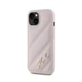 Miniatyrbillede 2 af 2: KarlLagerfeldDiagonalQuiltedScript-CaseforiPhone15Plus/14Plus(Pink)