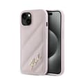 Miniatyrbillede 1 af 2: KarlLagerfeldDiagonalQuiltedScript-CaseforiPhone15Plus/14Plus(Pink)