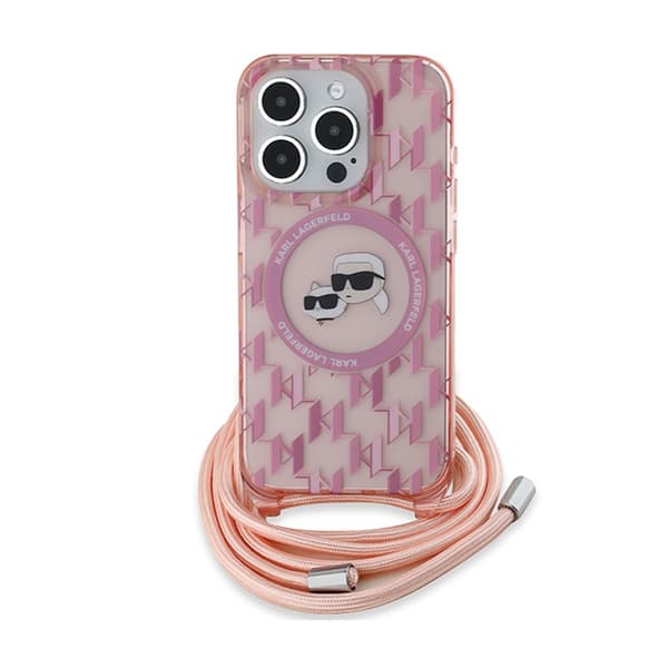 KarlLagerfeldIMLCrossbodyMonogramKarl&ChoupetteHeadMagSafe-CaseforiPhone15ProMax(Pink)