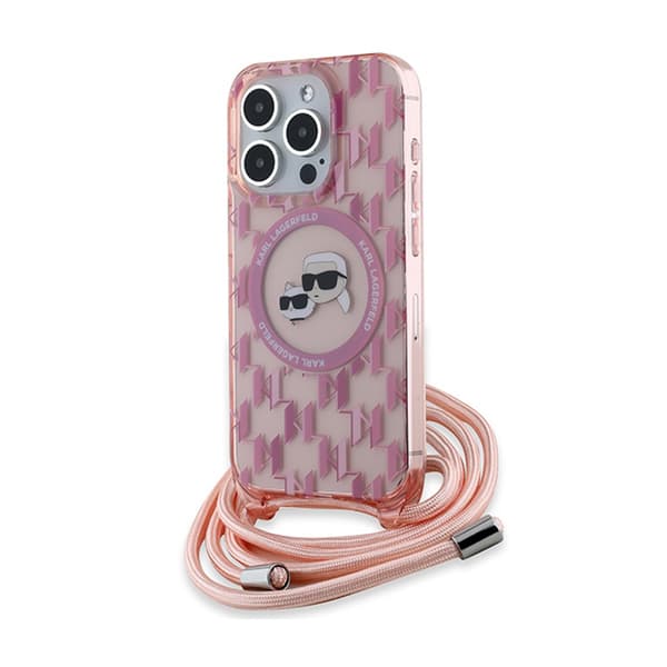 KarlLagerfeldIMLCrossbodyMonogramKarl&ChoupetteHeadMagSafe-CaseforiPhone15ProMax(Pink)