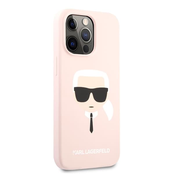 KarlLagerfeldSiliconeIkonikKarlsHead-SuojakuoriiPhone13Prolle(vaaleanpunainen)