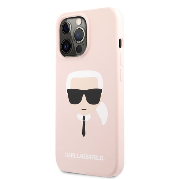 KarlLagerfeldSiliconeIkonikKarlsHead-SuojakuoriiPhone13Prolle(vaaleanpunainen)