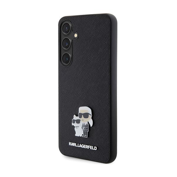 Karl Lagerfeld Saffiano Karl & Choupette Metal Pin - Samsung Galaxy S24 -kotelo (musta)