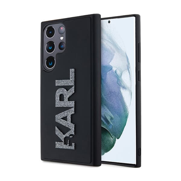 KarlLagerfeld3DGummiGlitterLogotyp-SamsungGalaxyS23UltraFodral(svart)