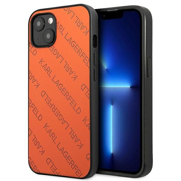 KarlLagerfeldPerforeretAllover-CovertiliPhone13(orange)