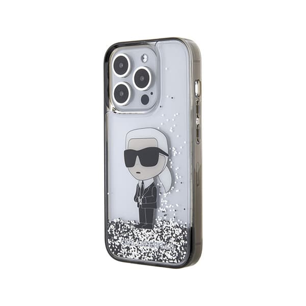 KarlLagerfeldLiquidGlitterIkonik-iPhone15ProFodral(Transparent)